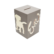 Tirelire en Bois pour fille - Motif Chien - Couleur Mastic